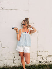 fresh fruit gingham top