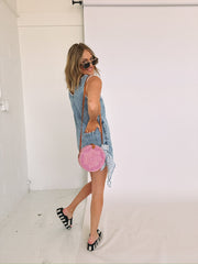 blue bayou denim romper