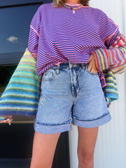 flower shop embroidered shorts