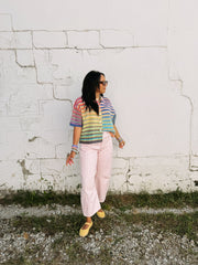 good graces gingham pants - pink