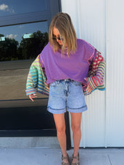 flower shop embroidered shorts