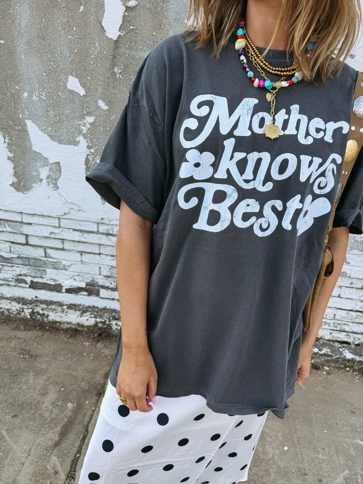 ETTA OG | mother knows best graphic tee - charcoal / white