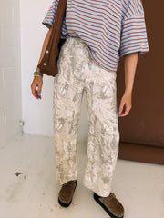 faded camo curve barrel jeans