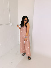 cup of tea polka dot pants
