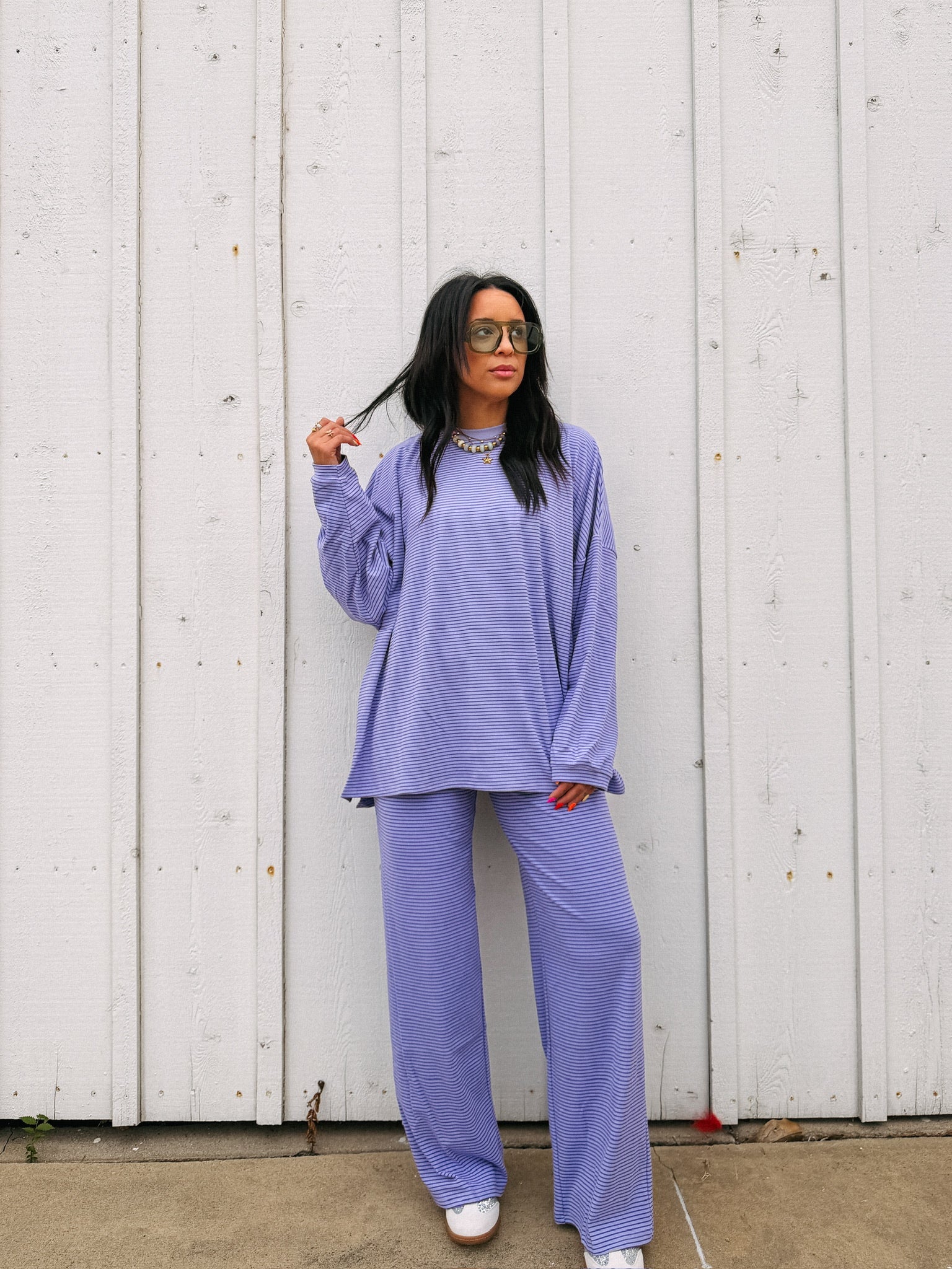 feeling fuzzy lounge pants - purple
