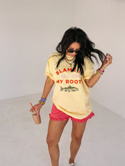 ETTA OG | blame it on my roots graphic tee - butter yellow