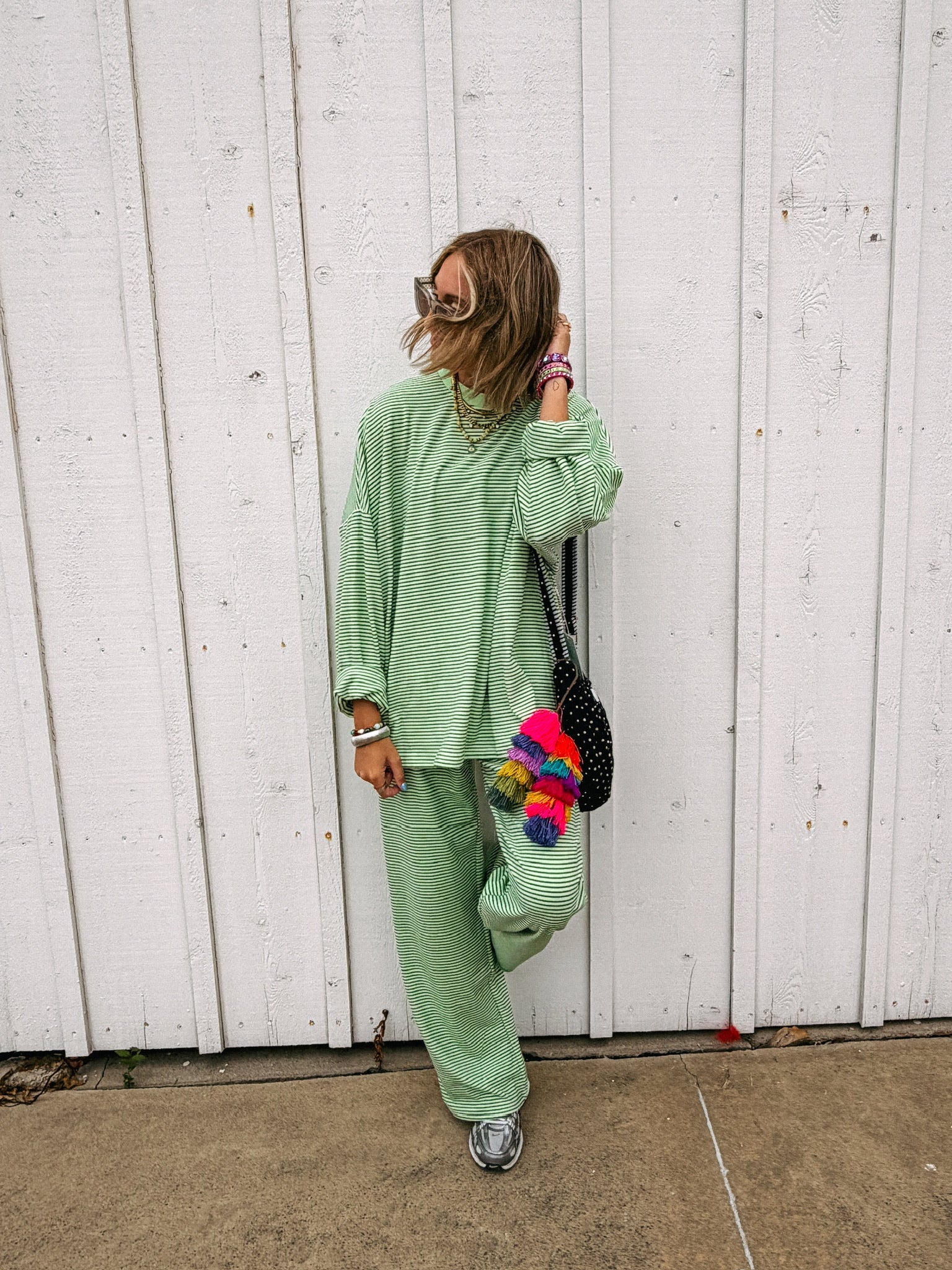 feeling fuzzy lounge pants - lime