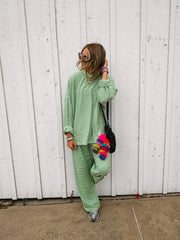 feeling fuzzy lounge pants - lime
