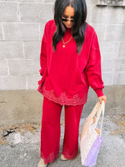 all too well lace mock neck
