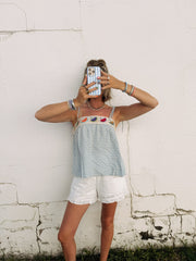 fresh fruit gingham top