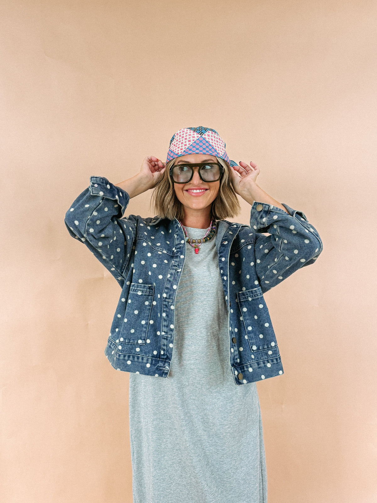 dipped in dots denim jacket