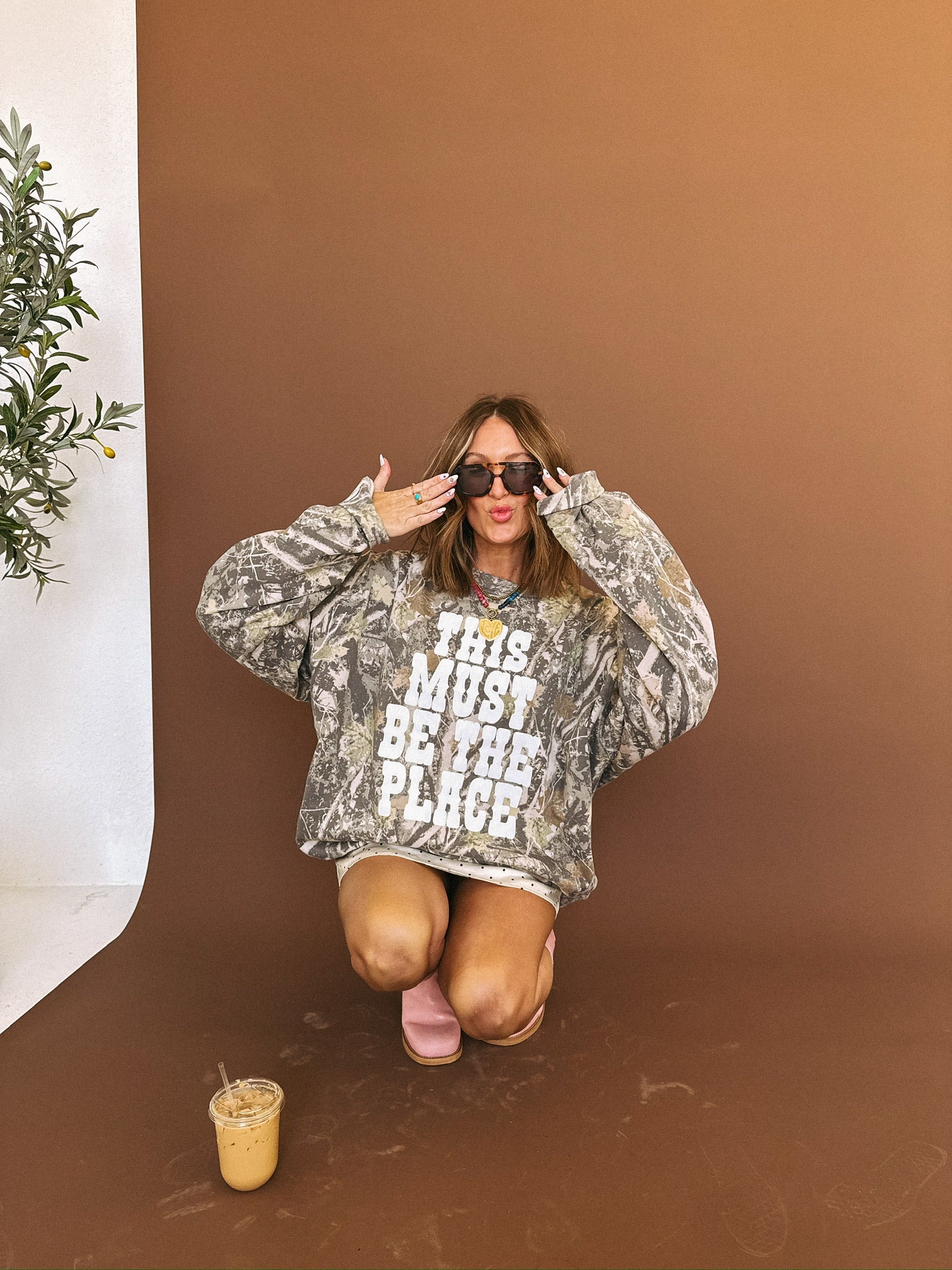 ETTA OG | this must be the place camo sweatshirt