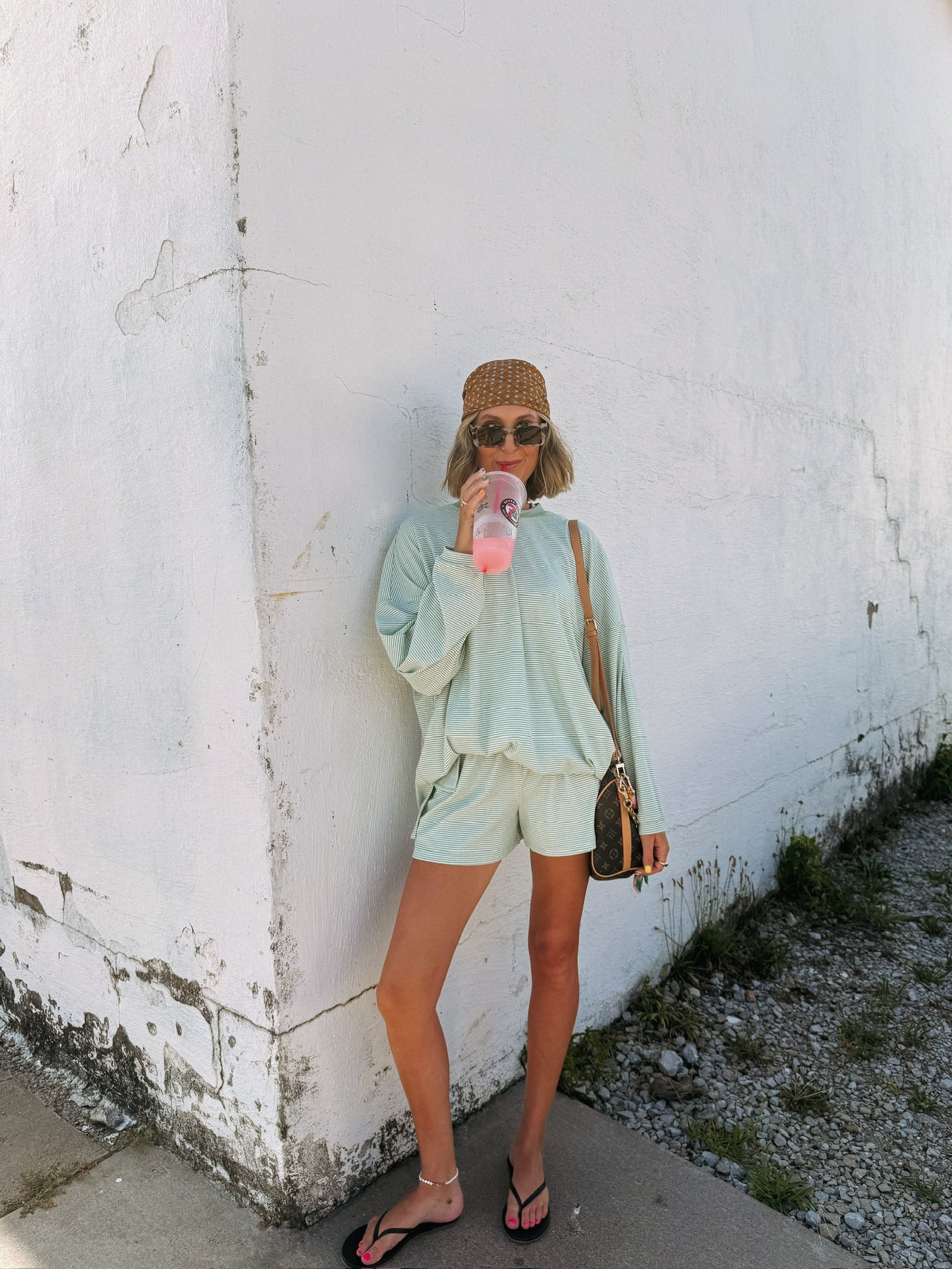 gimme more stripe shorts - mint