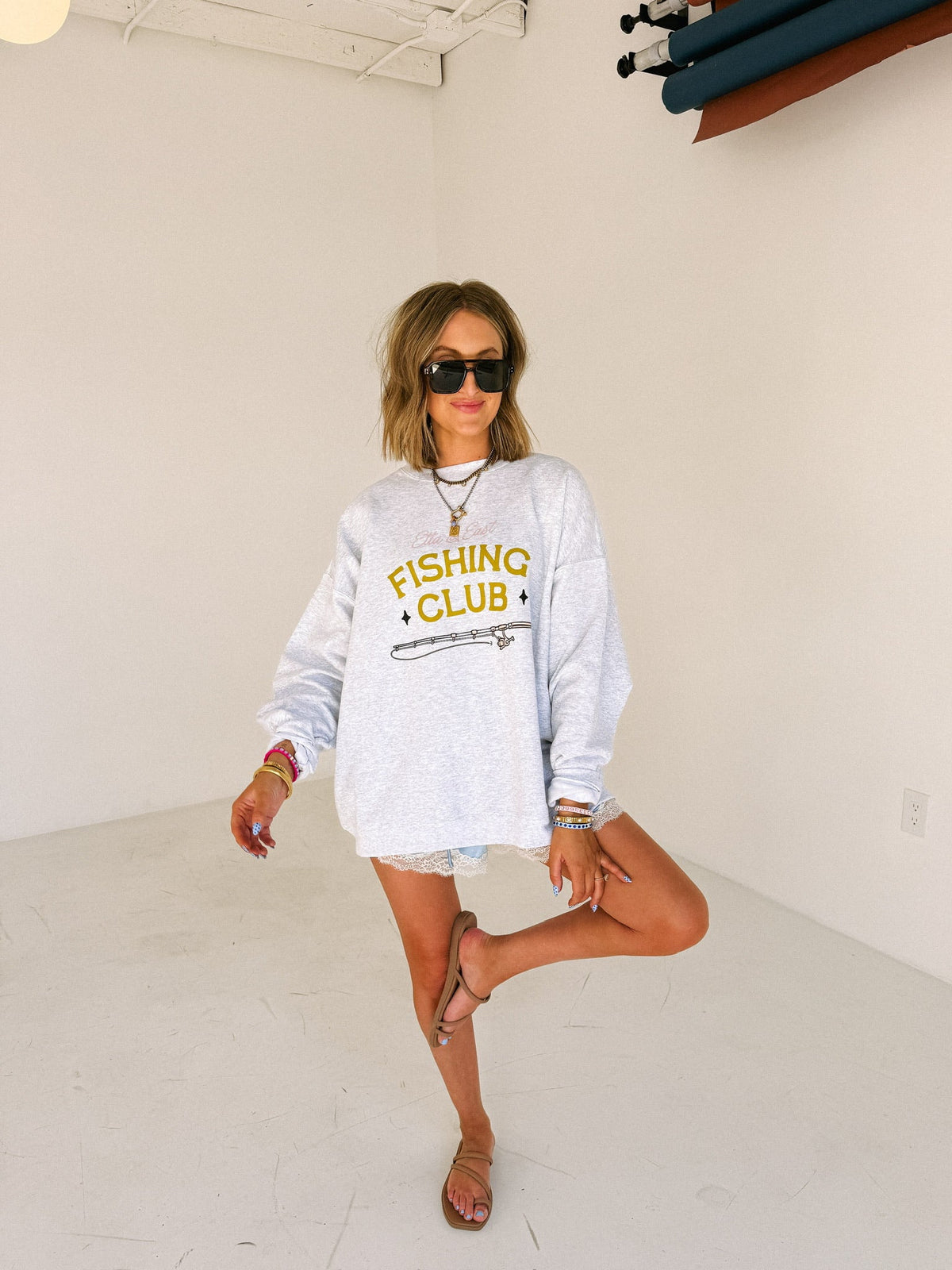ETTA OG | fishing club sweatshirt - ash