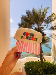 ETTA OG | going places! trucker hat - pink stripe