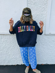 dilly dally mock neck - navy