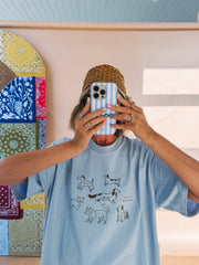 all the dogs oversized graphic tee