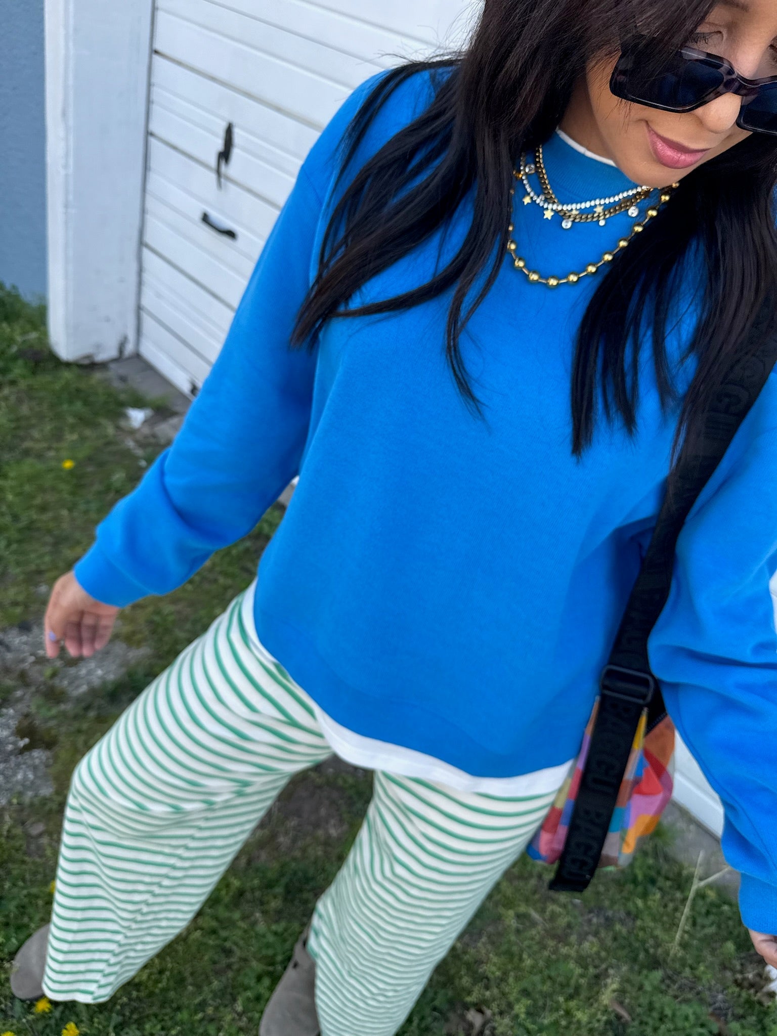 clean girl layered top - blue