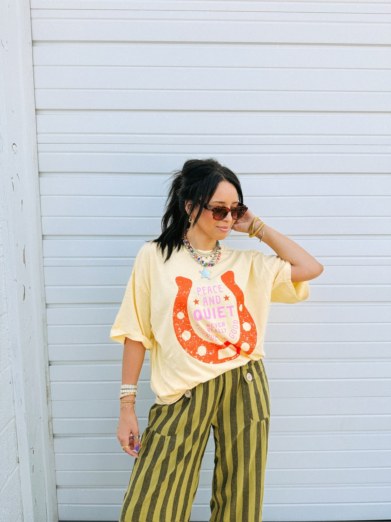ETTA OG | peace and quiet graphic tee - butter yellow