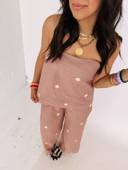 cup of tea polka dot top