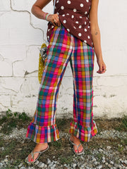 colorpop plaid ruffle pants