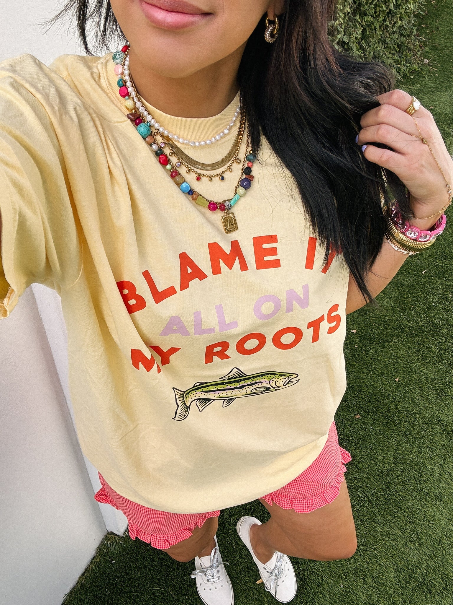 ETTA OG | blame it on my roots graphic tee - butter yellow