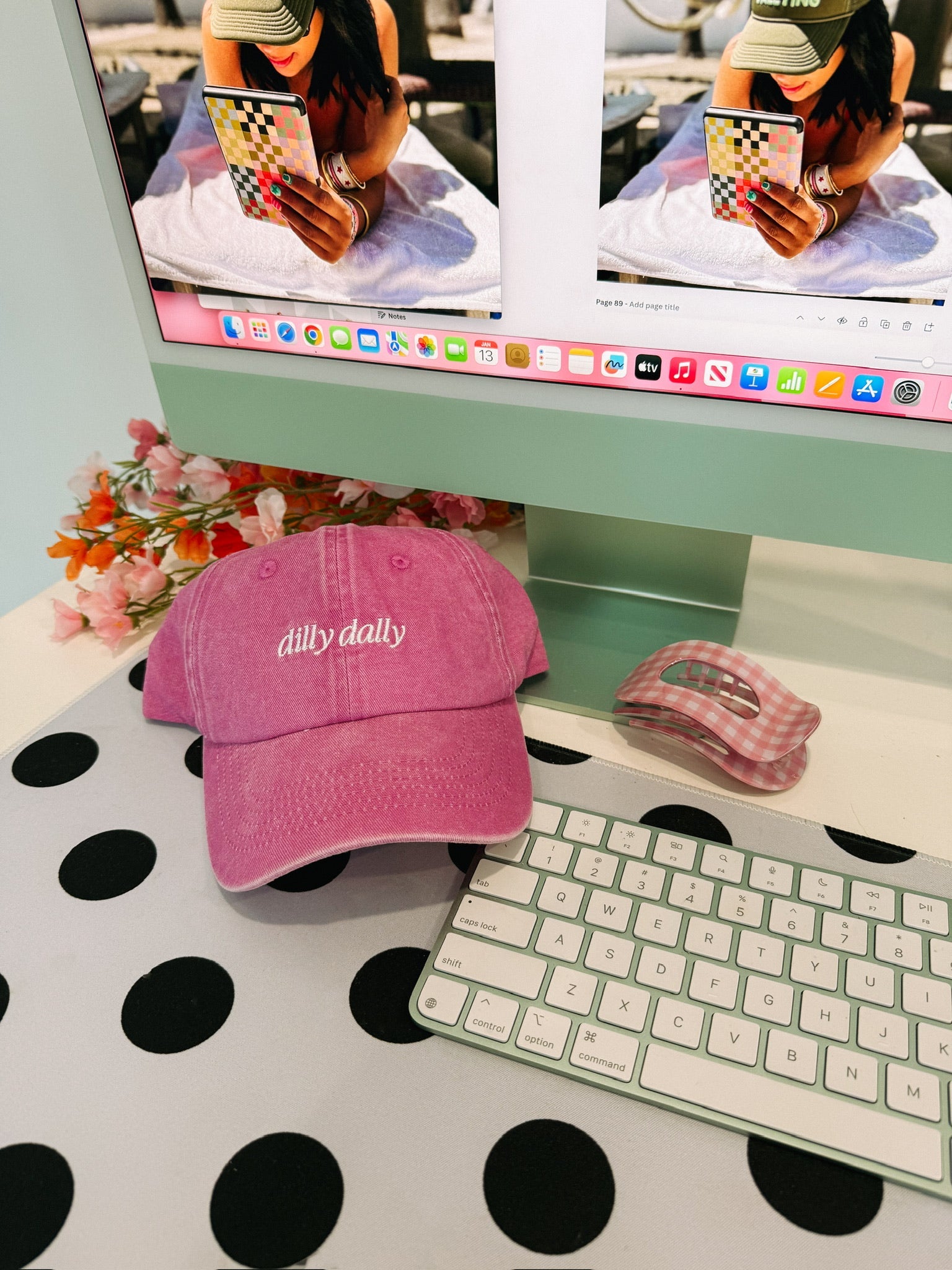 ETTA OG | dilly dally dad cap - pink
