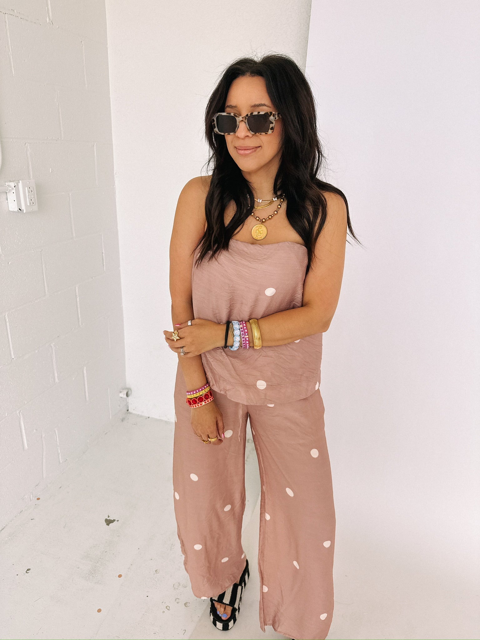 cup of tea polka dot top