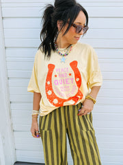 ETTA OG | peace and quiet graphic tee - butter yellow
