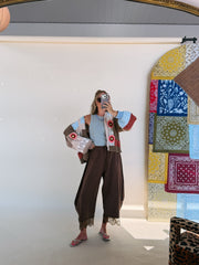 boho bloomer pants - brown