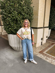 ETTA OG | star studded lucky graphic tee - ivory / green