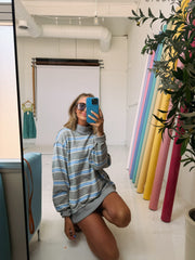 dolphin stripe mock neck