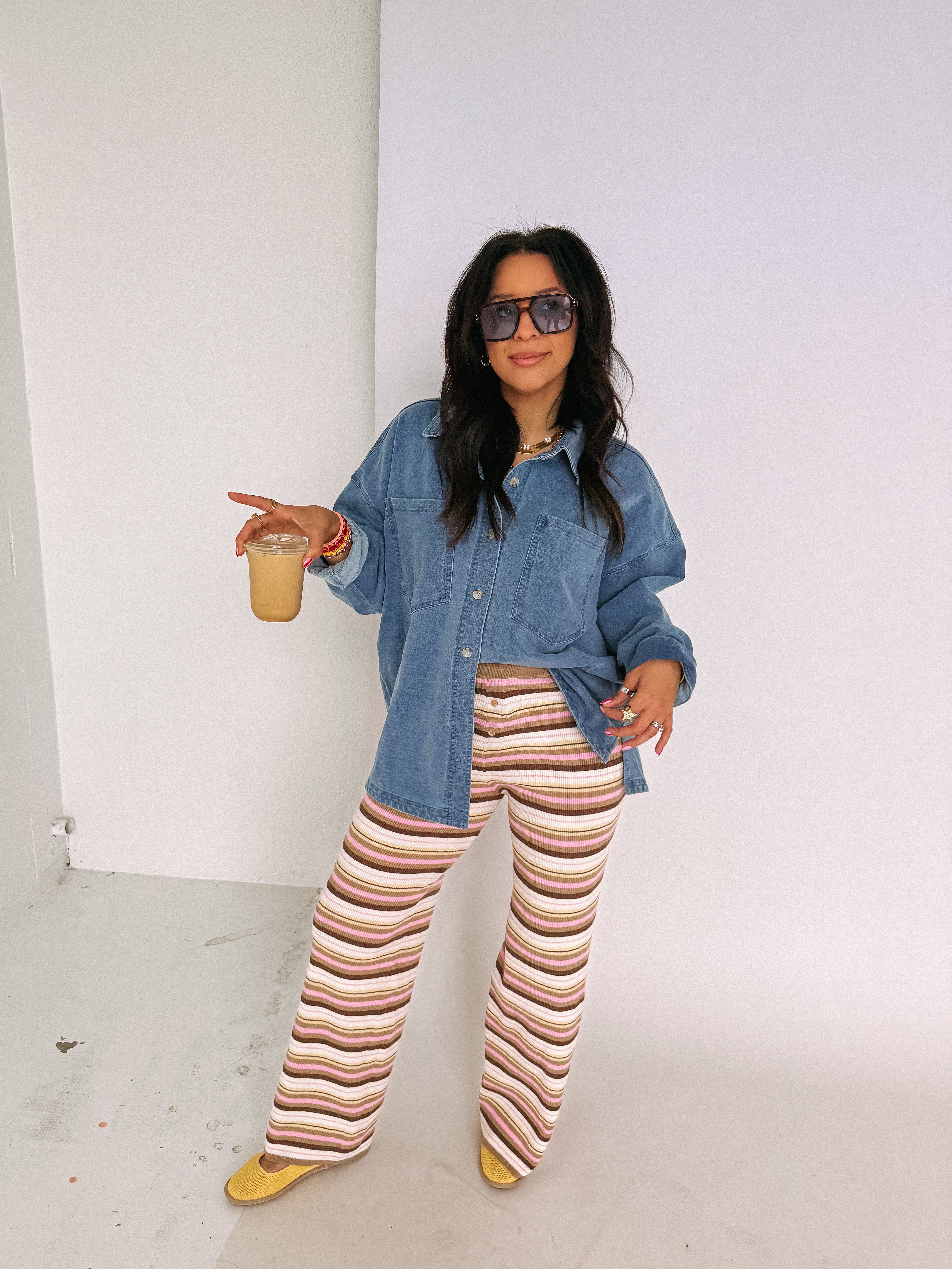 hazelnut stripe comfy pants