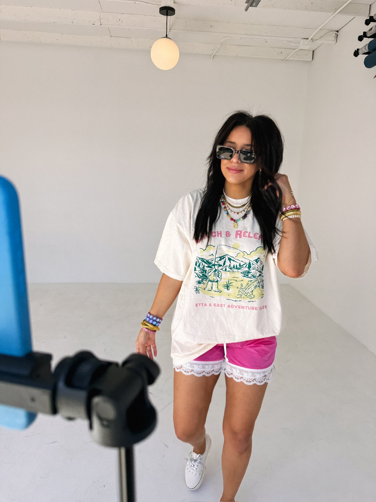 ETTA OG | keep up the pace lace shorts - pink
