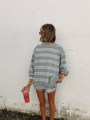 dolphin stripe mock neck