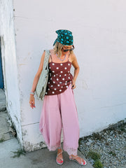 boho bloomer pants - mauve