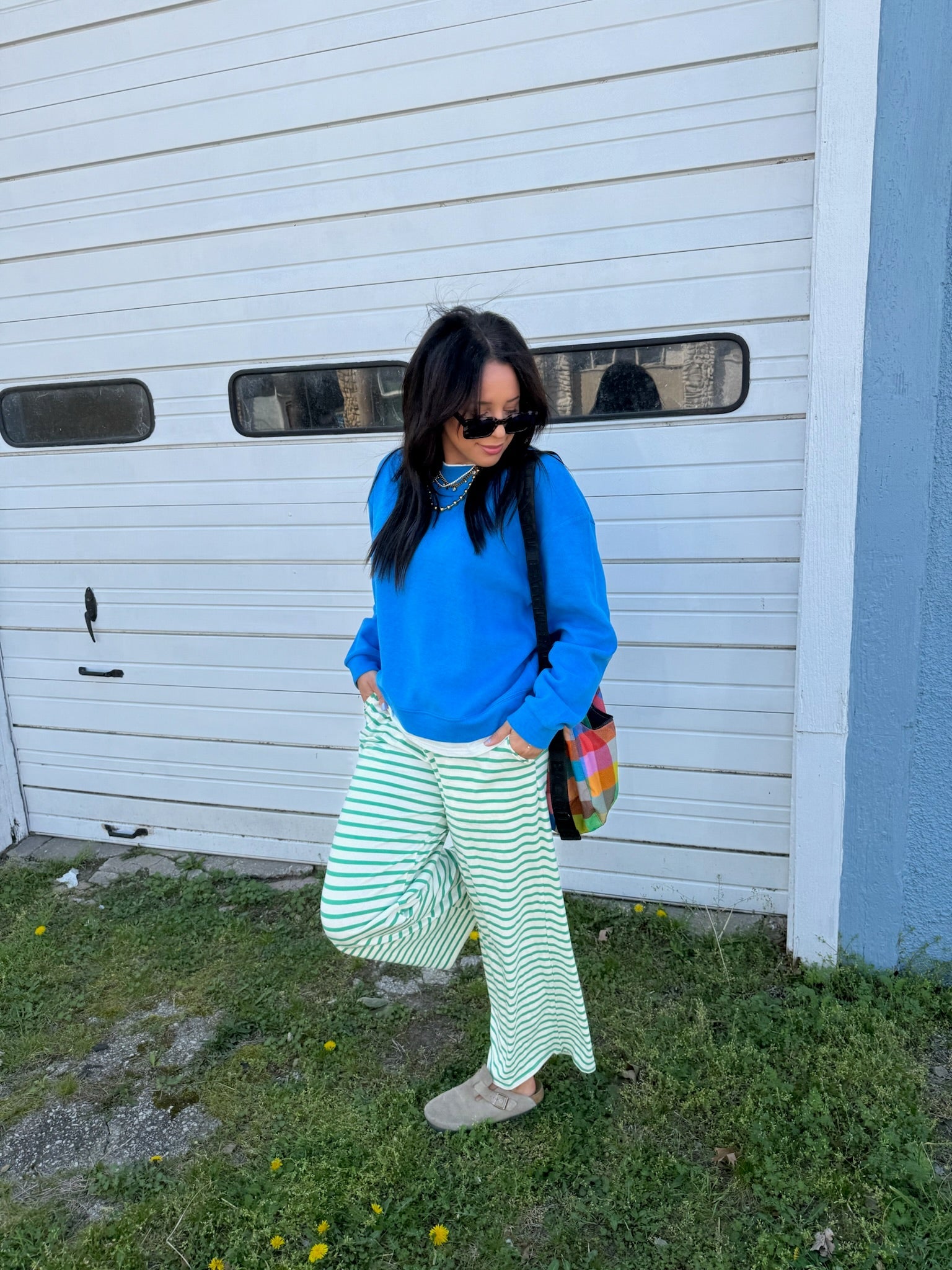 clean girl layered top - blue