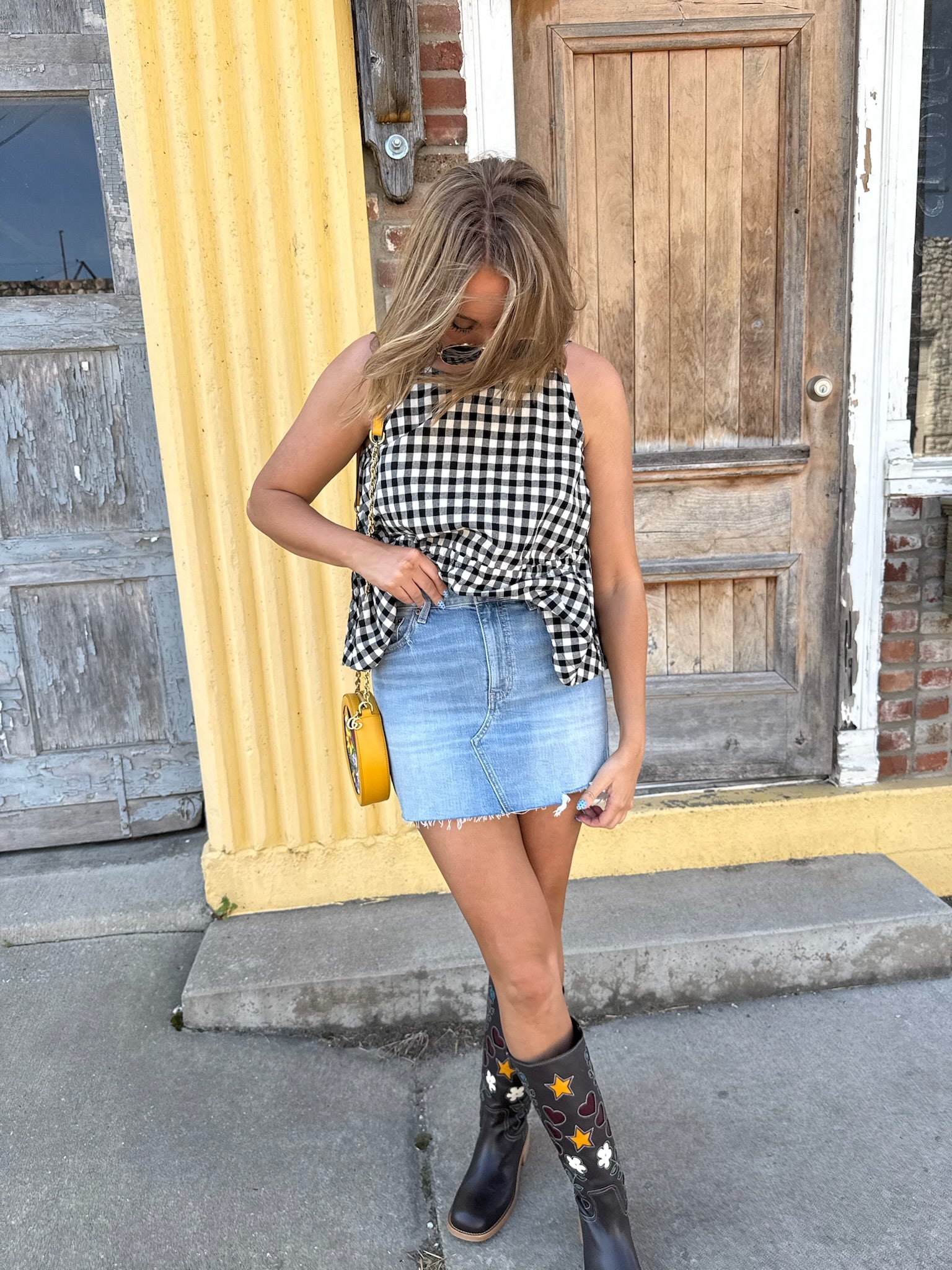 DAZE | malibu denim mini skirt