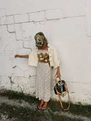 all falls down floral midi skirt