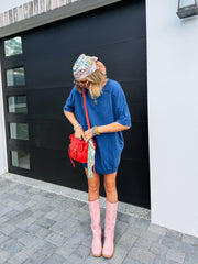 DAVI & DANI | oversized tshirt dress - indigo navy