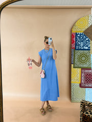 coastal tshirt dress - blue