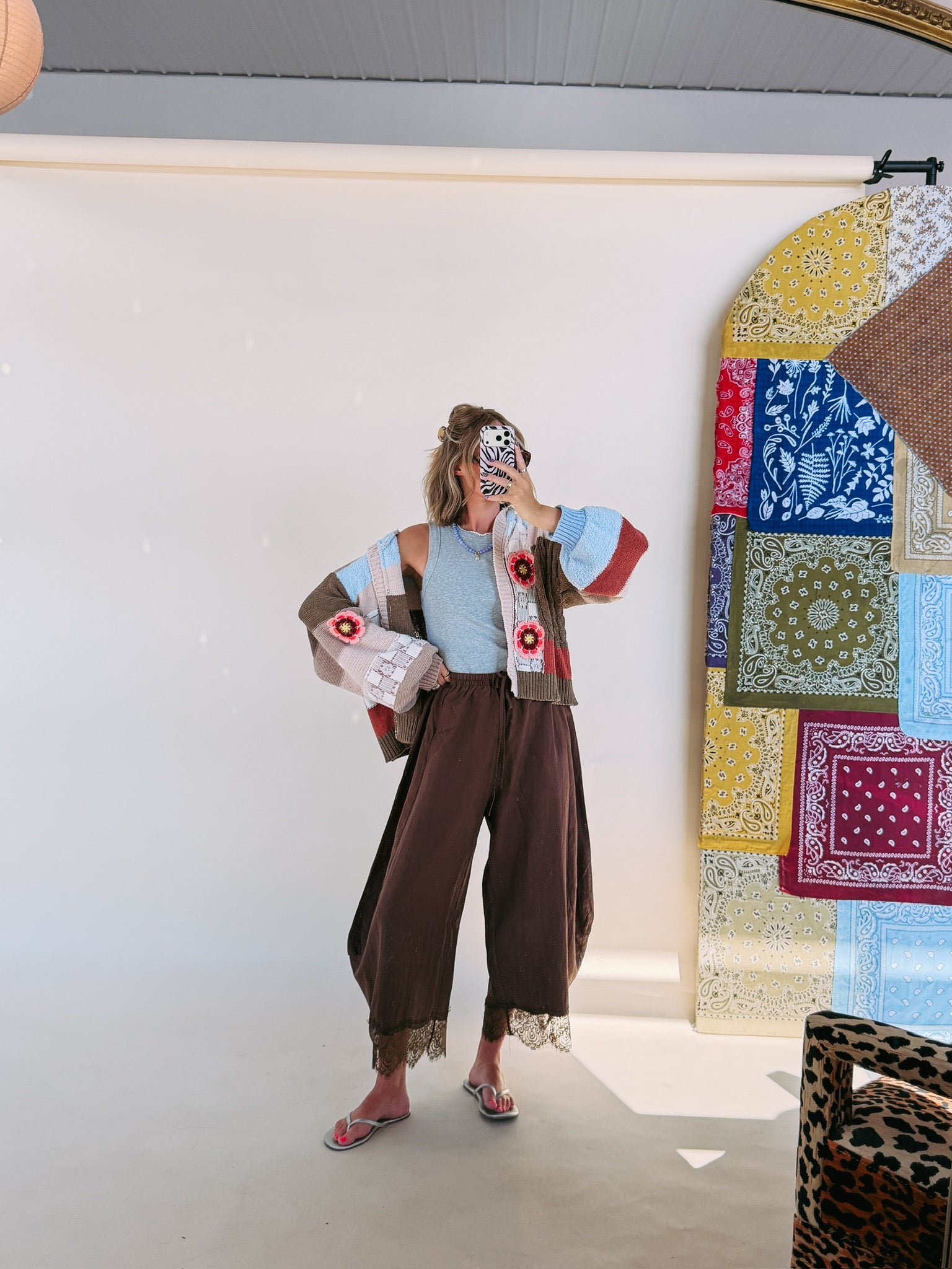 boho bloomer pants - brown