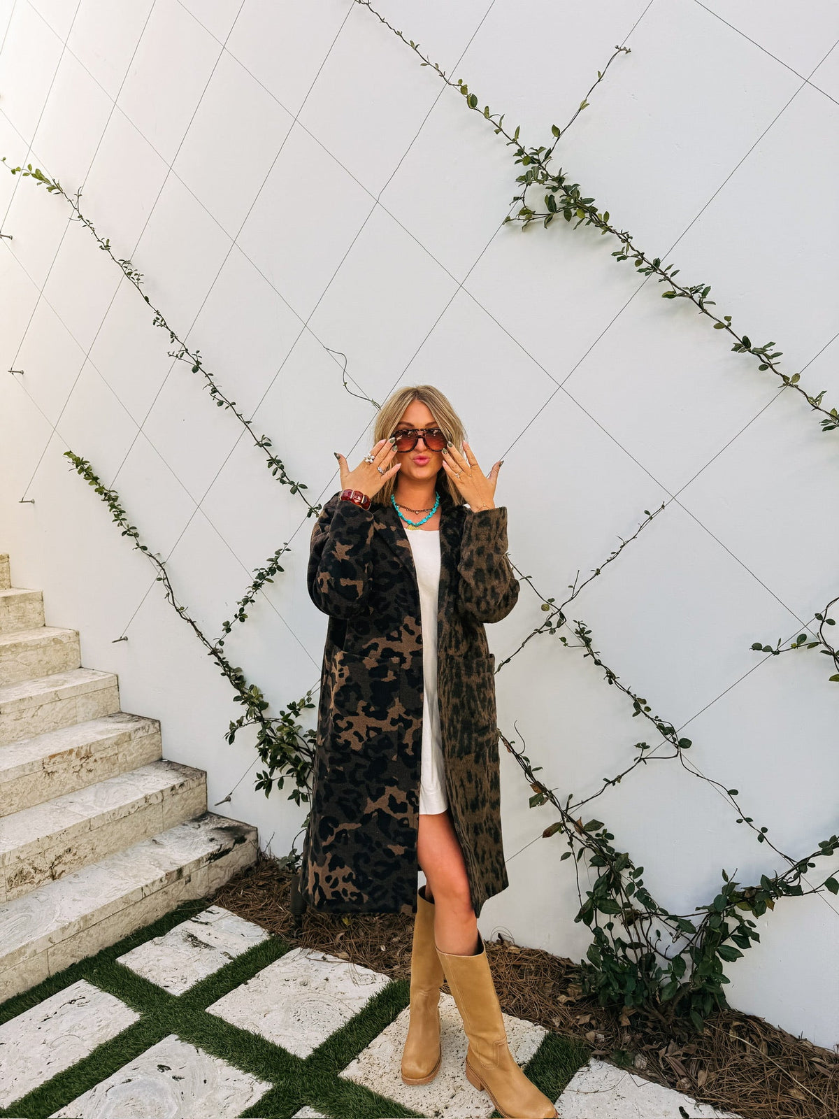 DAVI & DANI | leopard trench coat