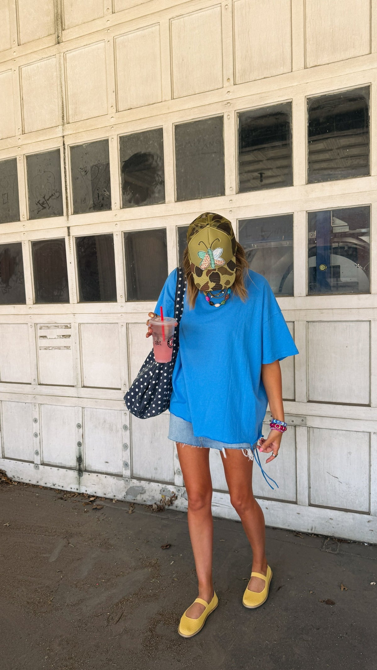 DAVI & DANI | strings attached oversized tee - blue