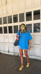 DAVI & DANI | strings attached oversized tee - blue