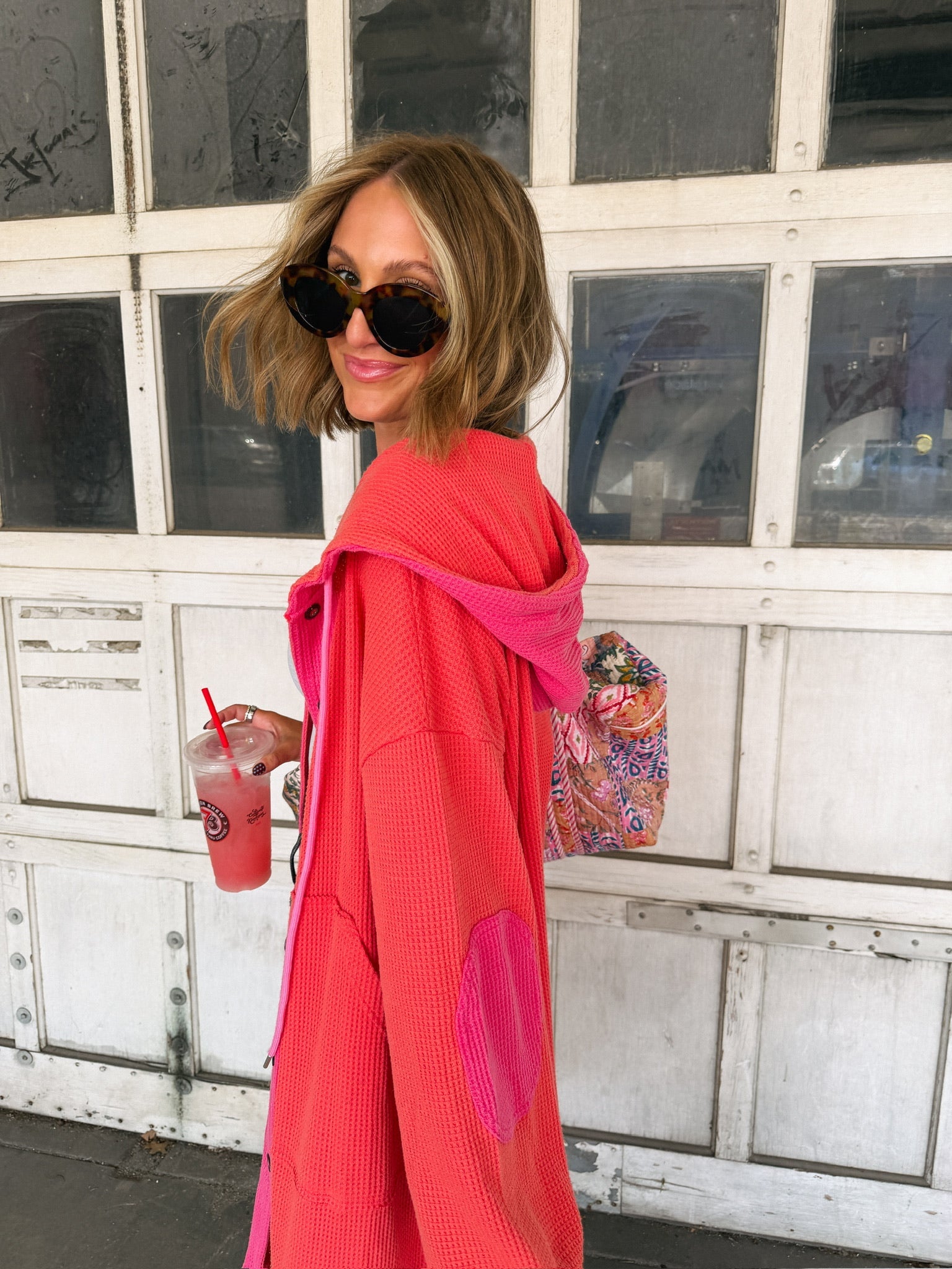 coral crush cardigan
