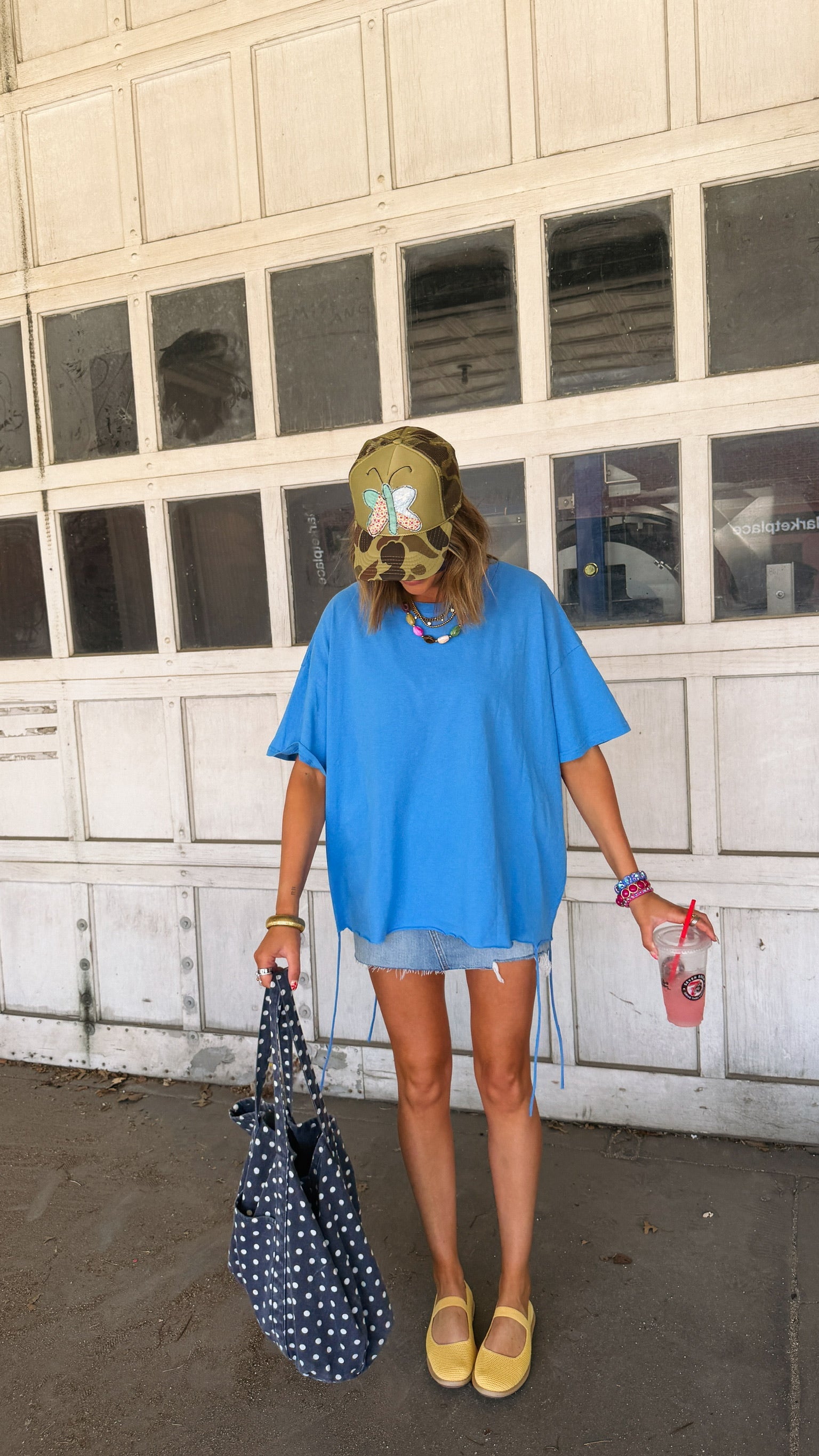 DAVI & DANI | strings attached oversized tee - blue