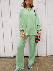 feeling fuzzy oversized top - lime