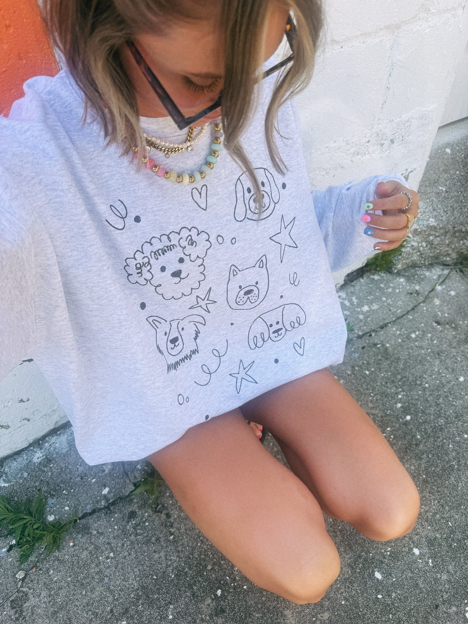 ETTA OG | doggy doodles sweatshirt - ash