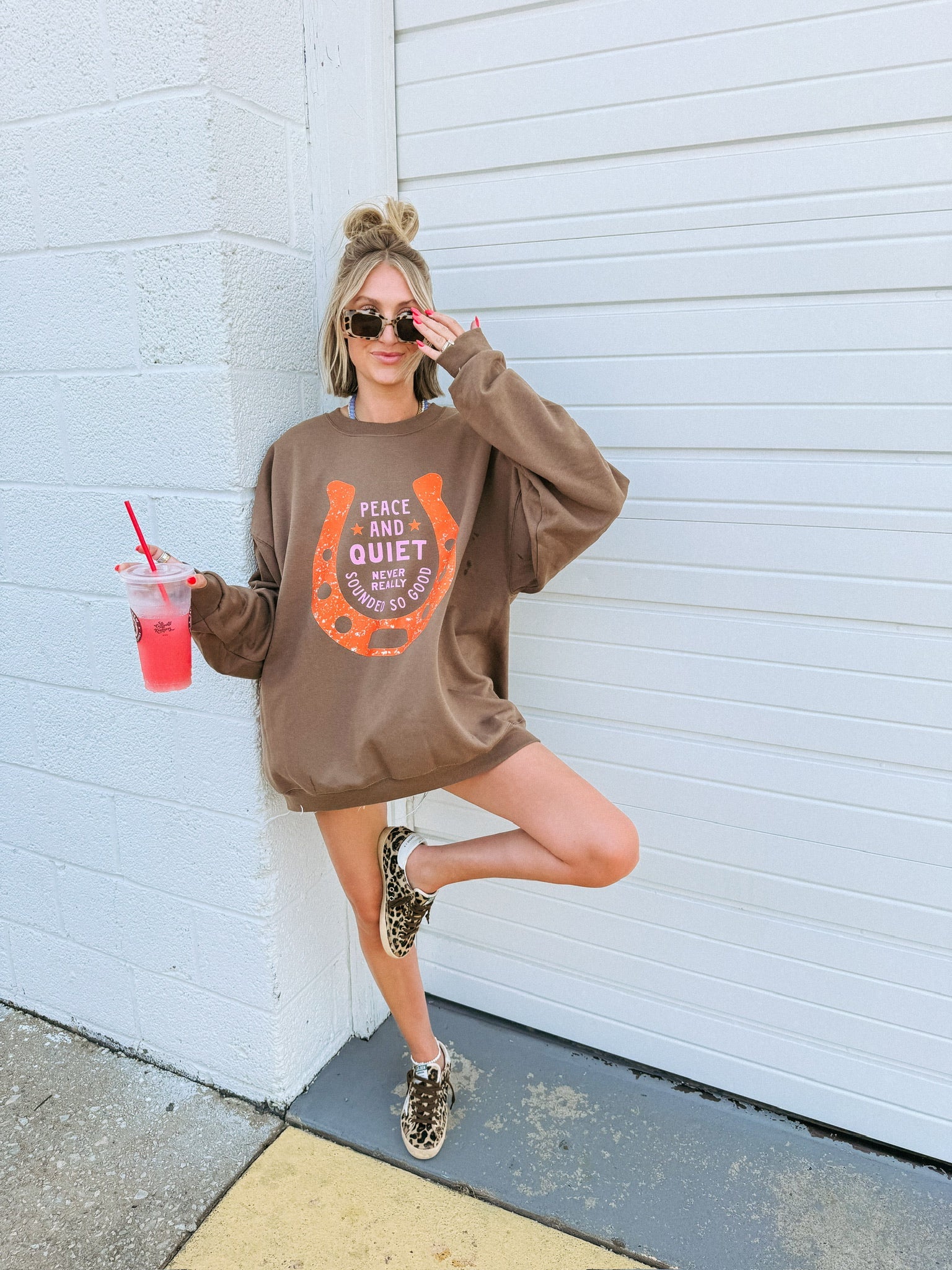 ETTA OG | peace and quiet sweatshirt - brown